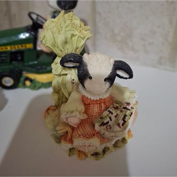 Enesco Mary's Moo Moos Bundle Lot Of 3 John Deere Tractor Pilgrim Harvest Fall - Picture 3 of 6